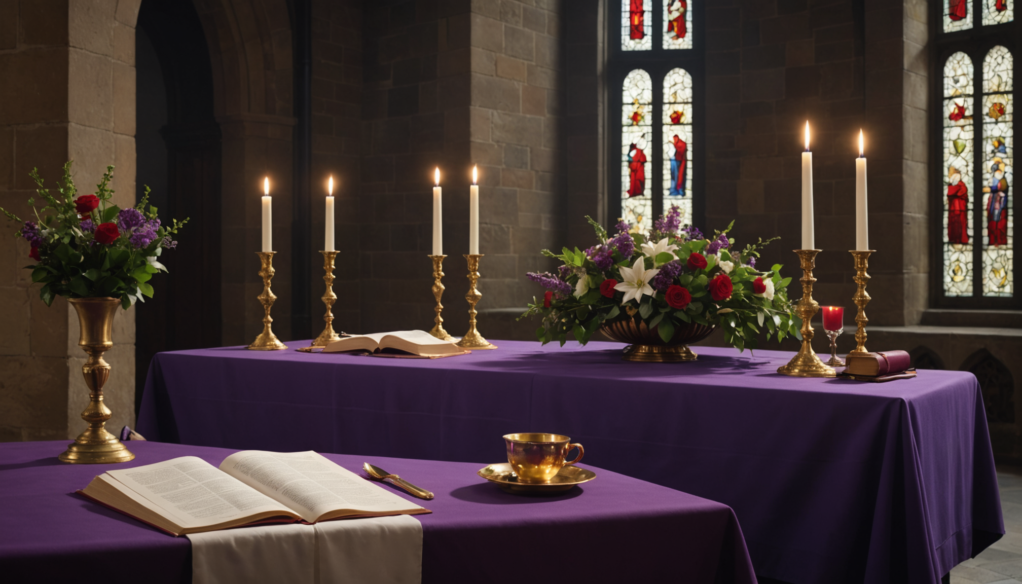 découvrez la signification des couleurs liturgiques : violet, blanc, rouge et vert, et leur importance dans les célébrations religieuses.